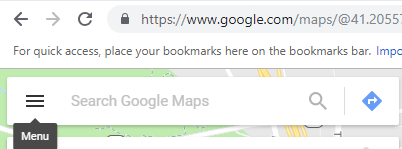 Google Maps Menu