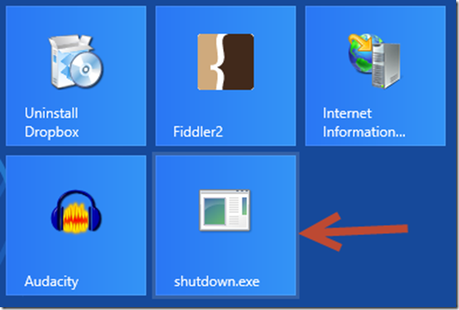 windows 8 shutdown tile